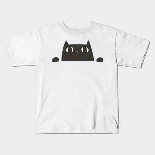 curious black cat Kids T-Shirt